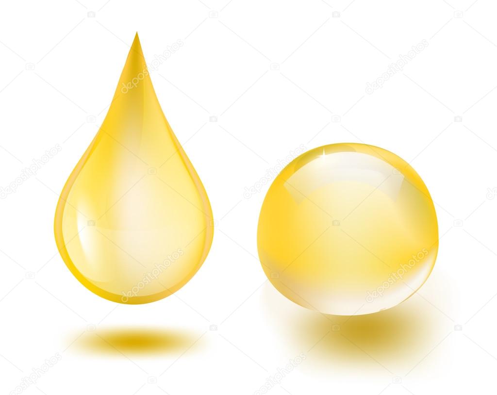 oil drops on white, vector illustration