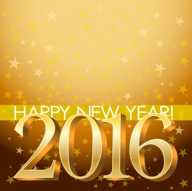 yıldız ve altın arka plan 3d 2016 kare 