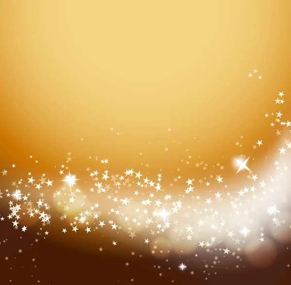 Glittering stars flowing orange background — ストックベクタ