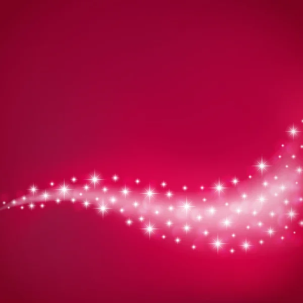 Red celebration background with flowing stars and light — Stok Vektör