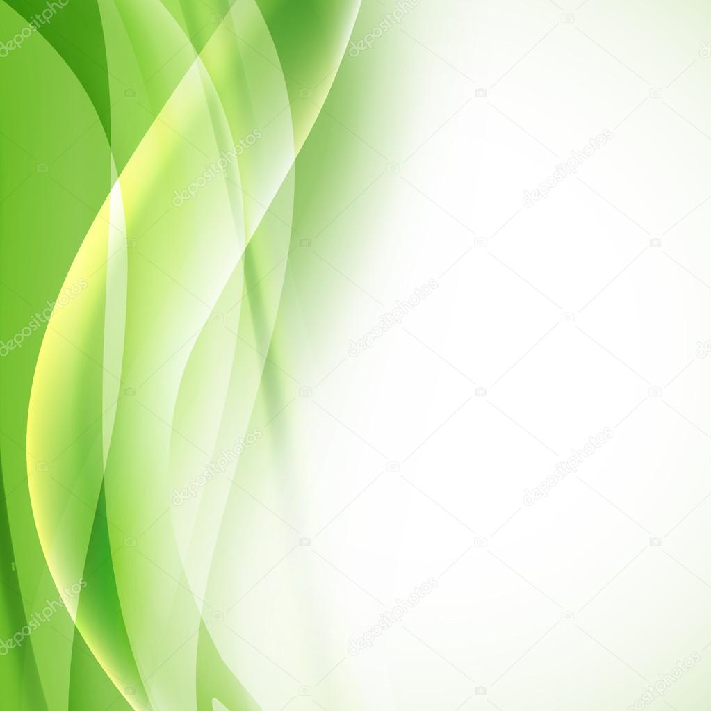 green abstract background with folding waves. vector