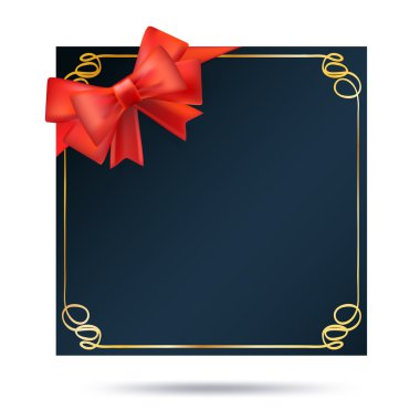 çerçeve ve kırmızı kurdele ile dekoratif hediye arka plan. vektör