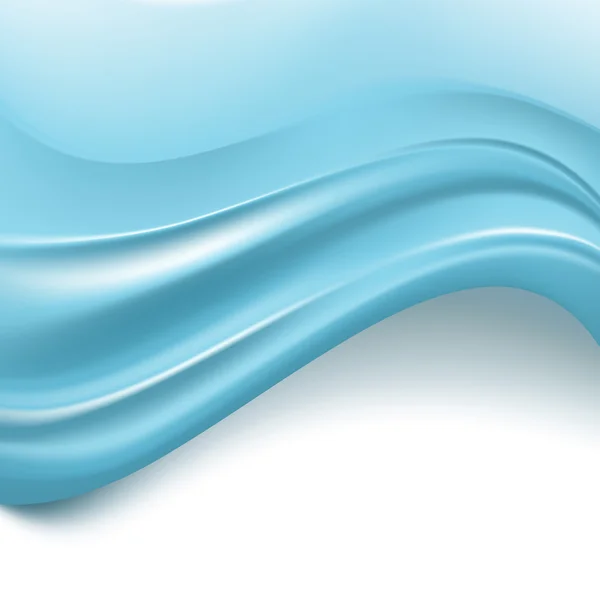 Блакитні шовкові хвилі на білому абстрактному фоні. векторний — стоковий вектор