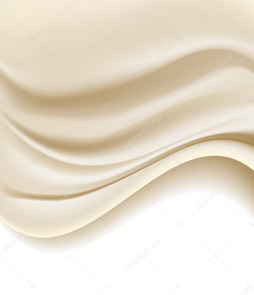 wavy cream on white background