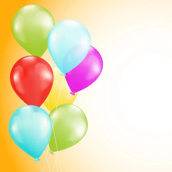 Fondo con globos de colores brillantes — Vector de stock