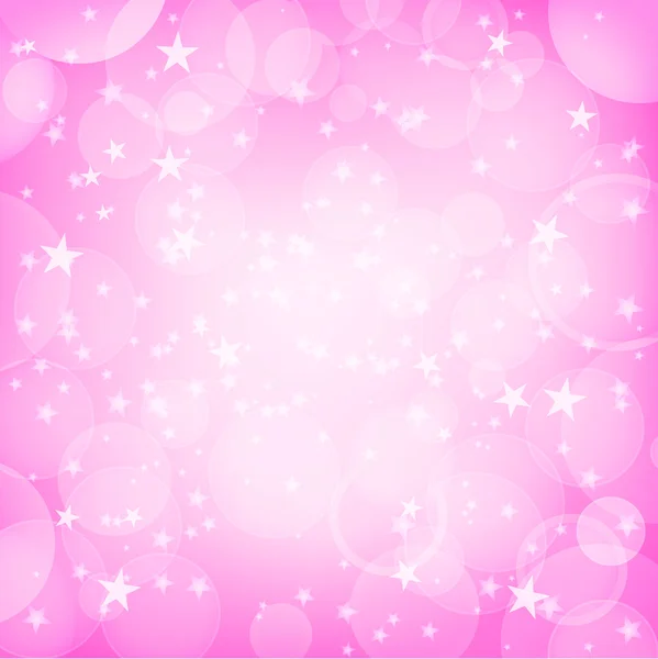 輝く星とピンクの背景 — ストックベクタ