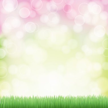 yeşil çim ve bokeh efektleri ışığı ile arka plan bahar. VEC