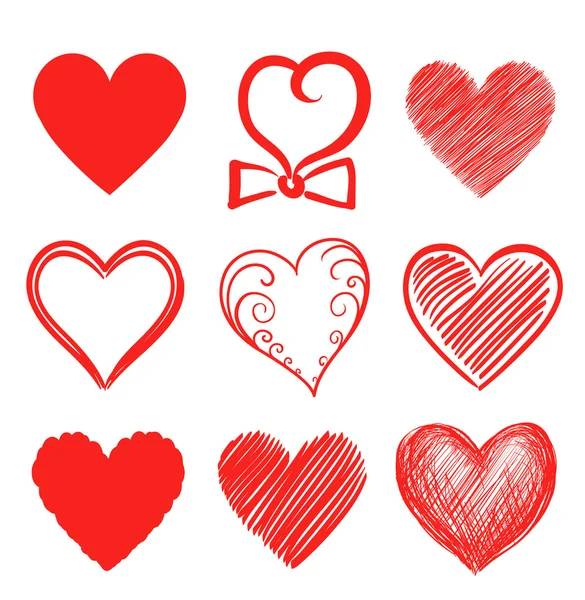 Set di forme astratte del cuore. illustrazione vettoriale — Vettoriale Stock
