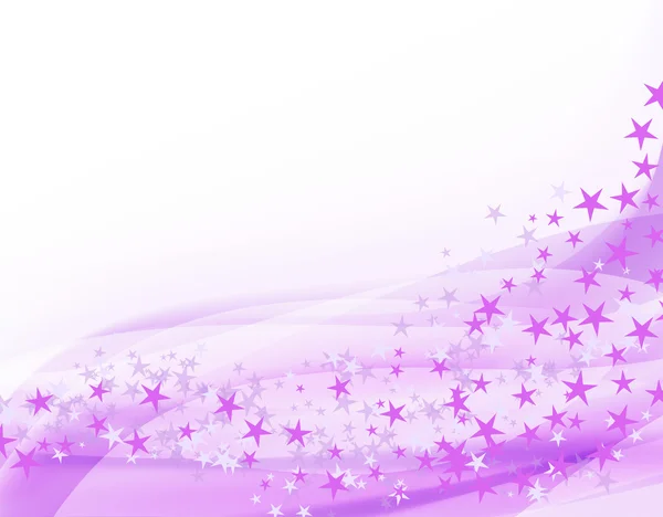 Purple waving background with flowing stars. vector — Stock Vector