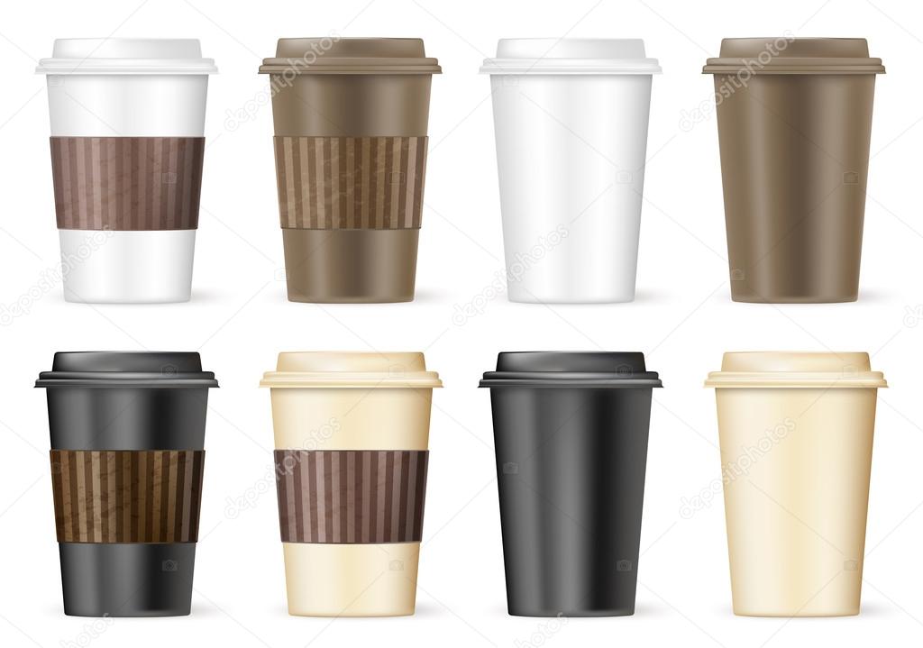 cup of coffee to go with variations. vector