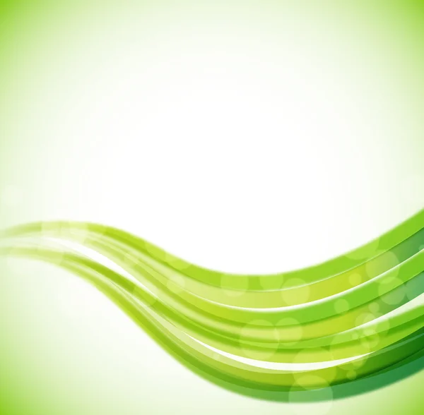 Fond abstrait avec des vagues vertes et des effets de lumière. vecteur — Image vectorielle