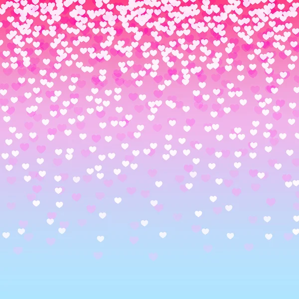 Fondo rosa y azul con corazones caídos. ilustración vectorial — Vector de stock