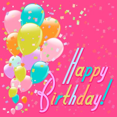 uçan renkli balonlar ve konfeti kutlu olsun arka plan