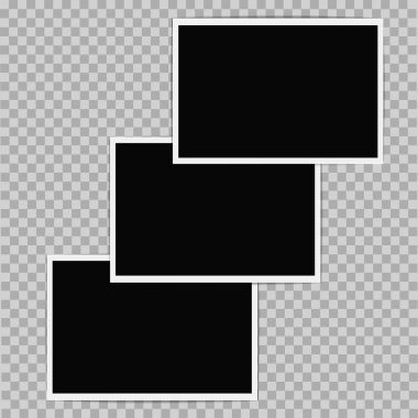 Saydam arka plan üzerinde yatay fotoğraf çerçeveleri kompozisyon. v