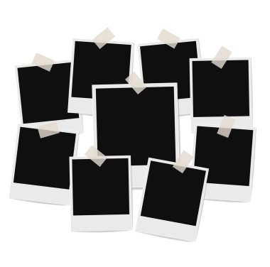 Beyaz arka plan üzerinde fotoğraf çerçeveleri kompozisyon. vektör tasarım sıcaklığı