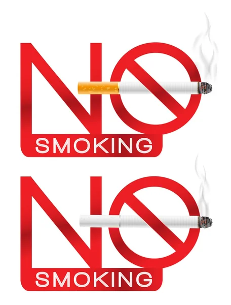 No smoking sign with cigarette and smoke. vector illustration — Stock Vector