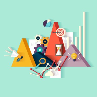 Veri analytics. Düz tasarım.