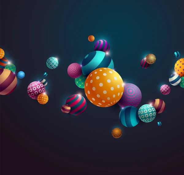 Bolas decorativas multicolores . — Vector de stock
