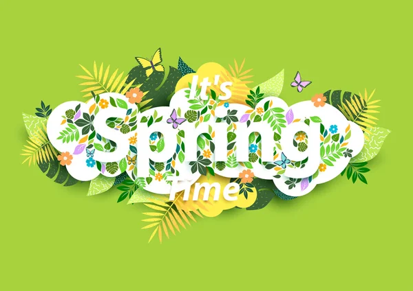 Ilustración de primavera floral — Vector de stock