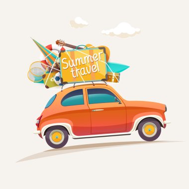 yaz seyahati illüstrasyonu 
