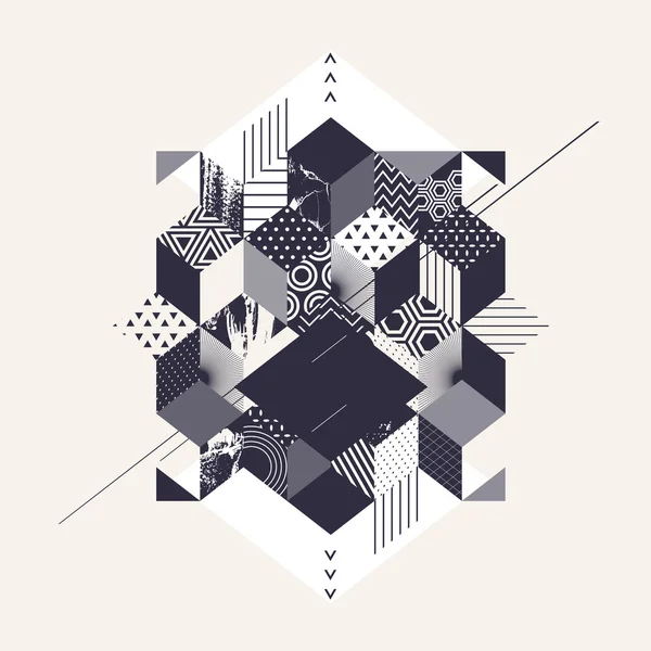 Abstracte geometrische achtergrond met vierkant — Stockvector
