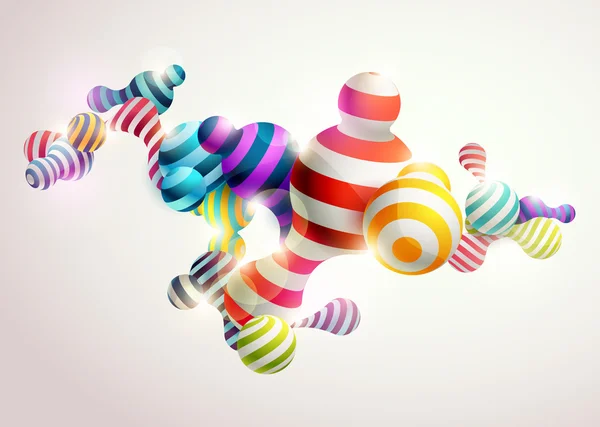色とりどりの装飾的なボール。抽象的なベクトル図. — ストックベクタ