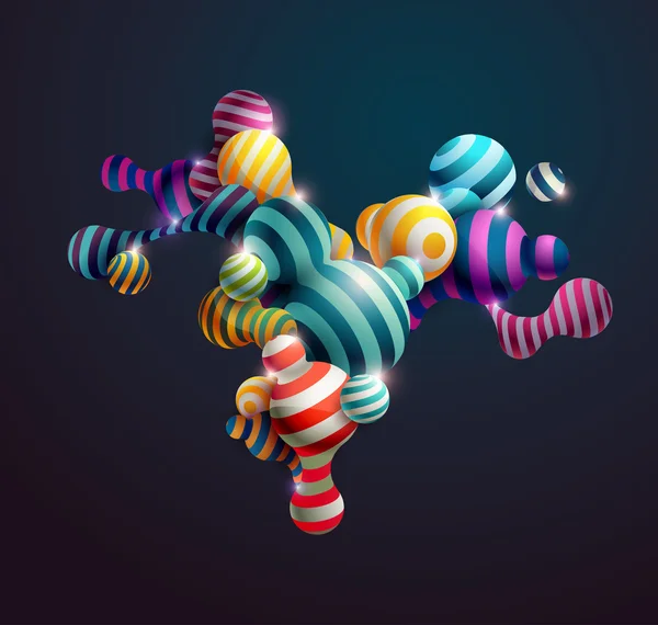 Flerfärgade dekorativa bollar. — Stock vektor