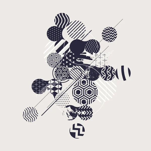 Abstracte zwarte en witte geometrische achtergrond — Stockvector
