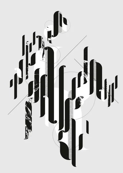 Abstracte Samenstelling Van Geometrische Grunge Vormen Elegante Kunstachtergrond — Stockvector