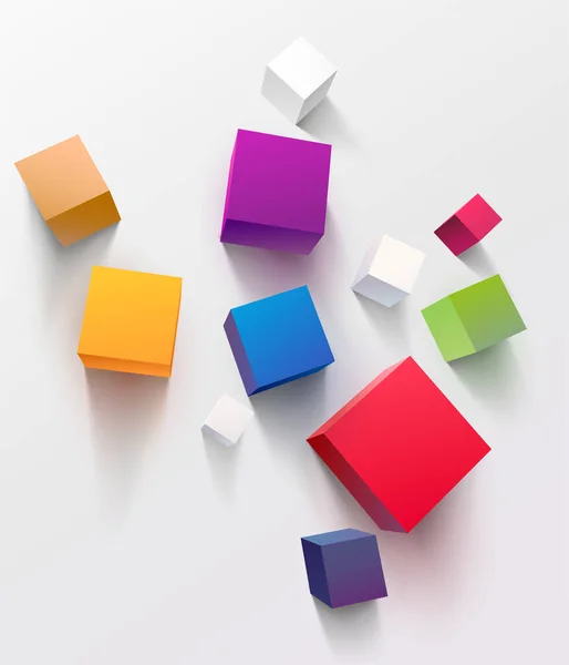 Abstract Colorful Composition Cubes Top View Vector Illustration — Stock Vector