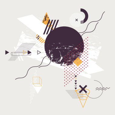 Geometrik şekillerin soyut bileşimi. Sanat minimalist tasarımı.