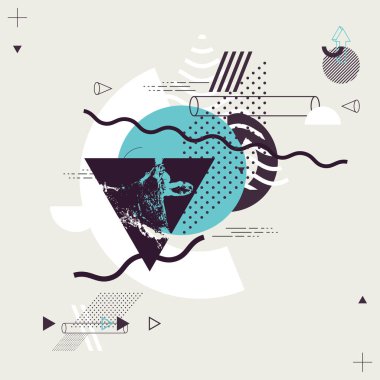 Geometrik şekillerin soyut bileşimi. Sanat minimalist tasarımı.