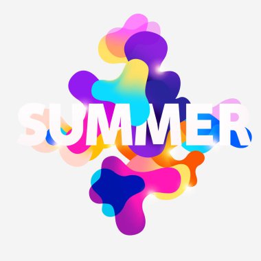 Yazlık mektuplar. Sıvı şekilli renkli geometrik tasarım.