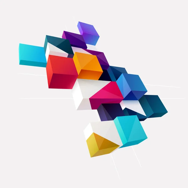 Composition Colorée Abstraite Avec Cubes Sur Fond Clair Illustration Vectorielle — Image vectorielle