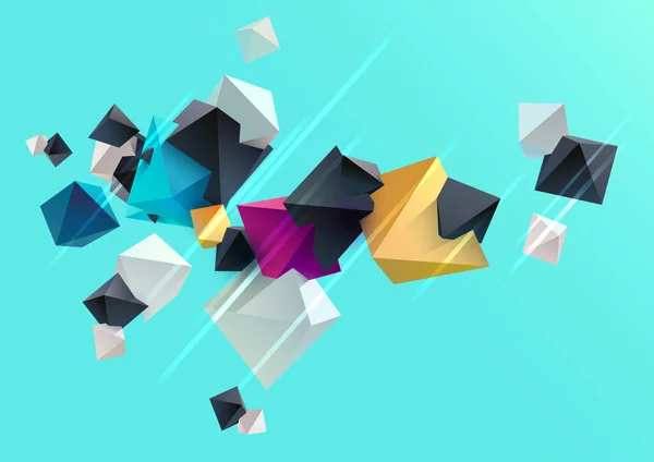 Cubos Multicoloridos Losango Formas Geométricas Brilhantes — Vetor de Stock