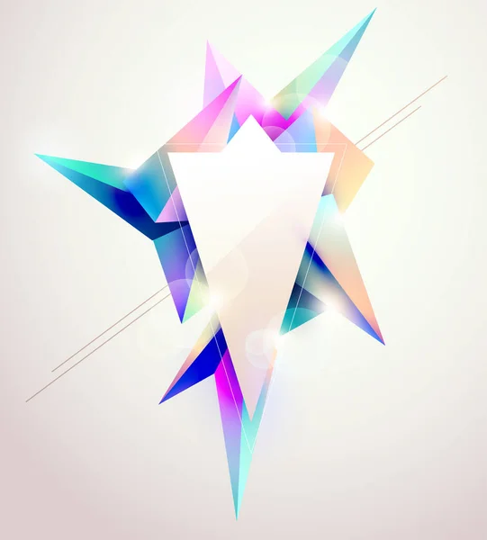 Ljus Flerfärgad Geometrisk Banderoll Färgglada Trianglar Ljus Bakgrund — Stock vektor