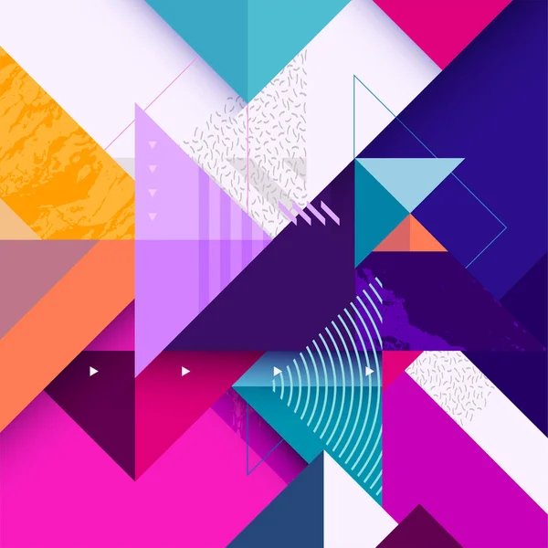 Abstract Colorful Geometric Background Composition Multicolored Triangles — ストックベクタ