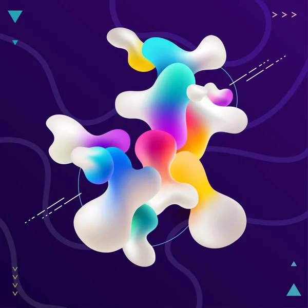 Abstract Fluid Colorful Shapes Bright Geometric Composition — ストックベクタ