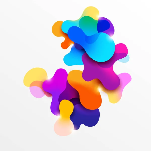 Fluid Colorful Shapes Abstract Bright Composition — ストックベクタ