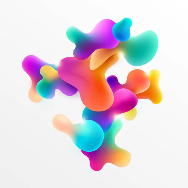 Abstract Fluid Colorful Composition Liquid Shapes Light Background — ストックベクタ