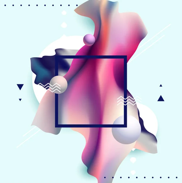 Рідкі Кольори Плакатний Дизайн Абстрактна Композиція Геометричними Рідинними Формами — стоковий вектор