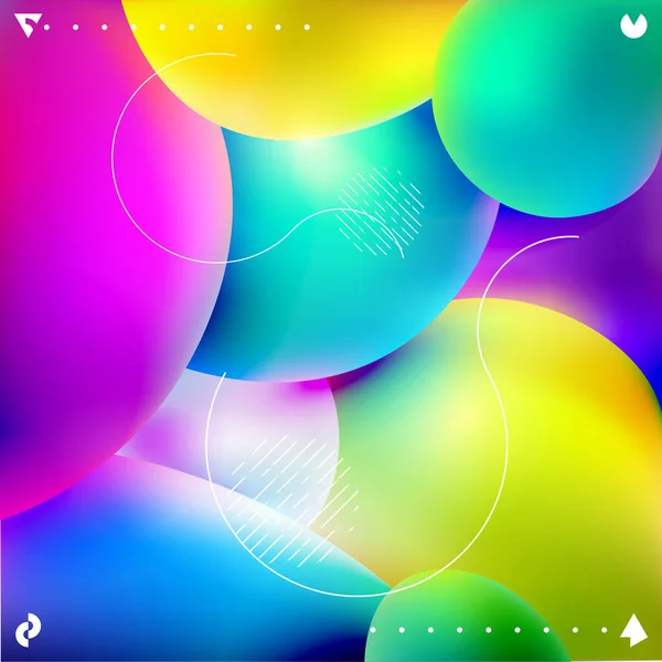 Çok Renkli Baloncukların Topların Arka Planı Parlak Geometrik Bileşim — Stok Vektör