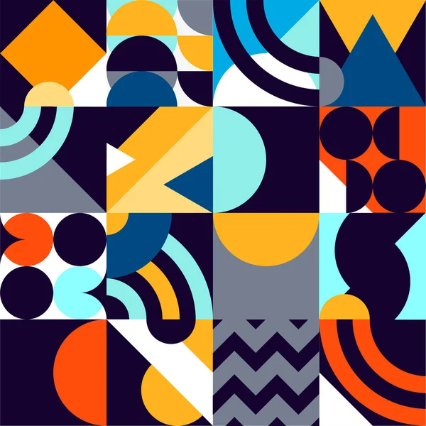 Fond Multicolore Abstrait Formes Géométriques Modèle Sans Couture Vectoriel — Image vectorielle