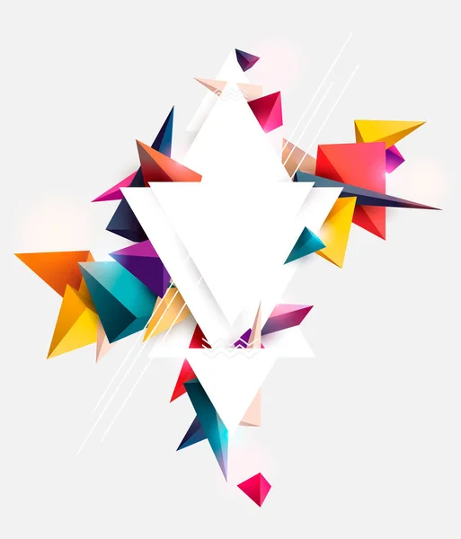 Pirámides Multicolores Con Marco Triangular Blanco Para Texto Diseño Abstracto — Archivo Imágenes Vectoriales