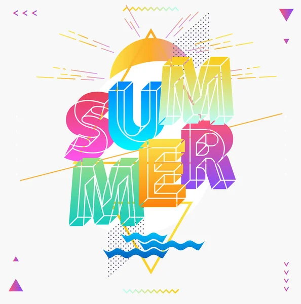 Zomer Typografische Poster Kleurrijk Ontwerp — Stockvector