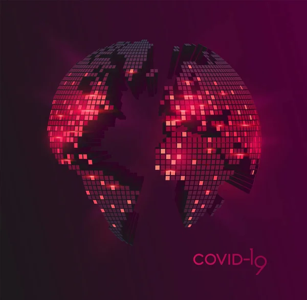 Coronavirus大流行病地图 Covid 3D矢量插图 — 图库矢量图片