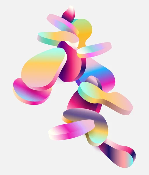 Burbujas Coloridas Líquido Abstracto Formas Brillantes Composición Dinámica Del Vector — Archivo Imágenes Vectoriales