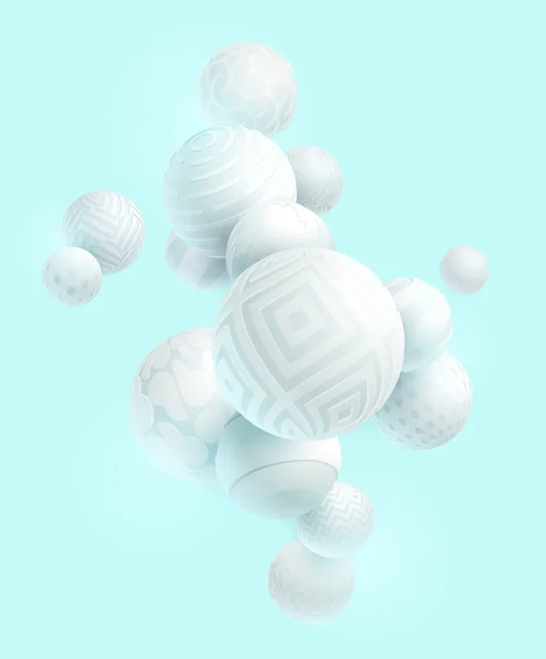 Білі Декоративні Кульки Анотація Векторні Ілюстрації — стоковий вектор