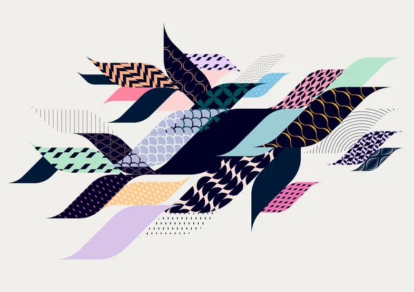 Composition Rétro Décorative Pastel Formes Géométriques Élégantes — Image vectorielle