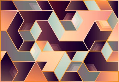 Renkli küplerin Isome geometrik deseni. Soyut vektör illüstrasyonu